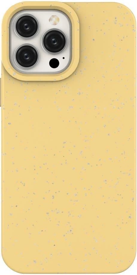 Mbështjellës Hurtel Eco Case për iPhone 14 Plus, silikon i biodegradueshëm, e verdhë