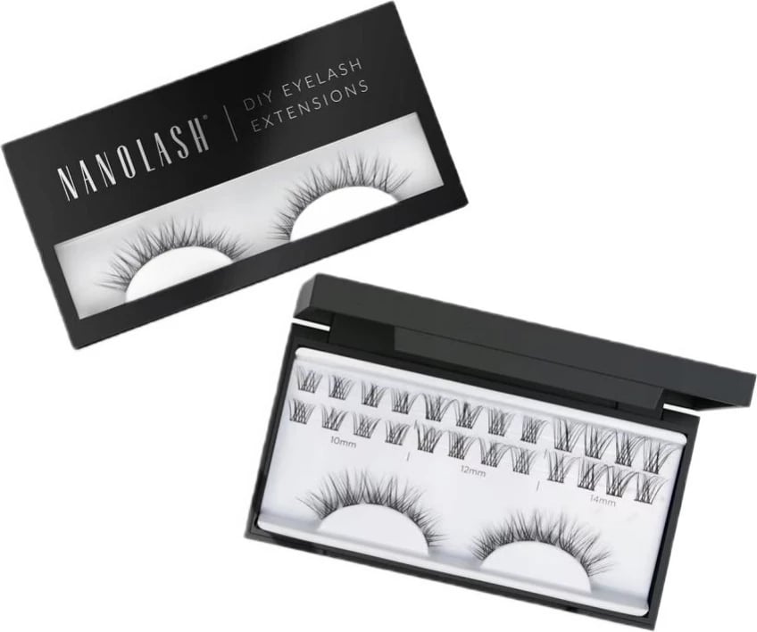 Qerpikë artificialë në tufa për femra Nanolash DIY Classy, 36 copë, të zinj