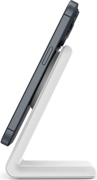 Karikues wireless 2-në-1 CRONG MagSpot Stand me MagSafe, për iPhone dhe AirPods, 15W, Bardhë