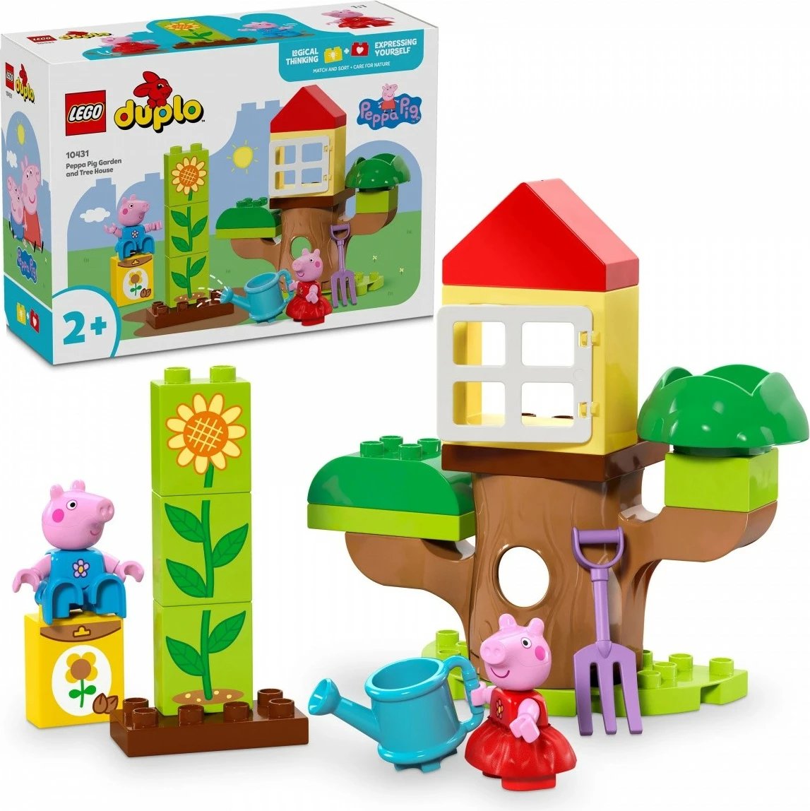 Set ndërtimi LEGO DUPLO Peppa Pig 10431, Kopshti dhe Shtëpiza në pemë, 20 pjesë