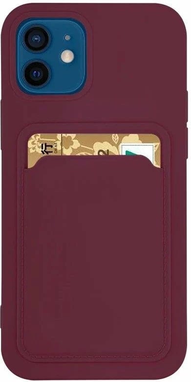 Mbështjellës silikon për celular Hurtel Card Case me xhep për karta, për Xiaomi Redmi 10X / Redmi Note 9, Kafe e errët