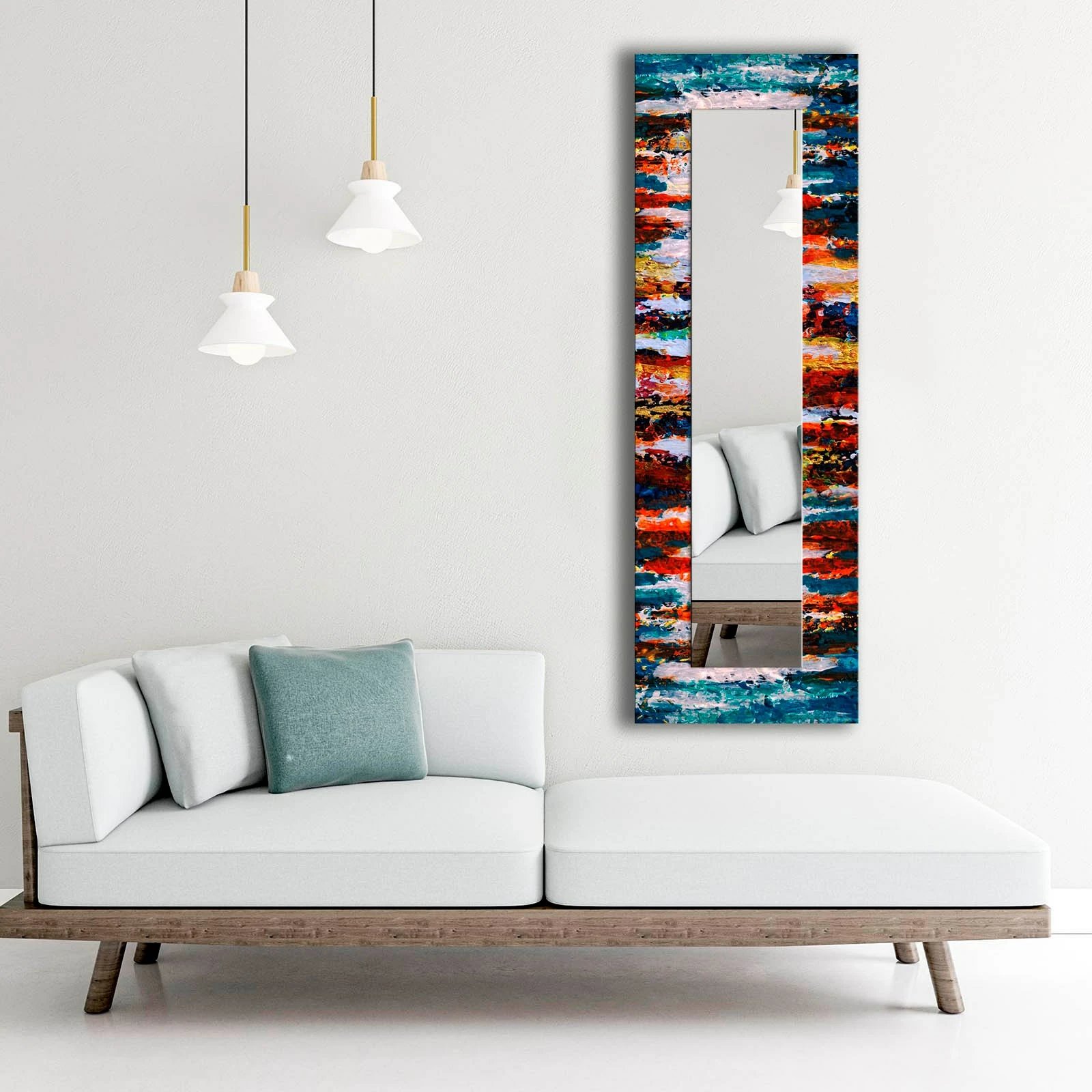 Pasqyrë dekorative murale, shumëngjyrëshe, Wallity, 40120NISMA-026