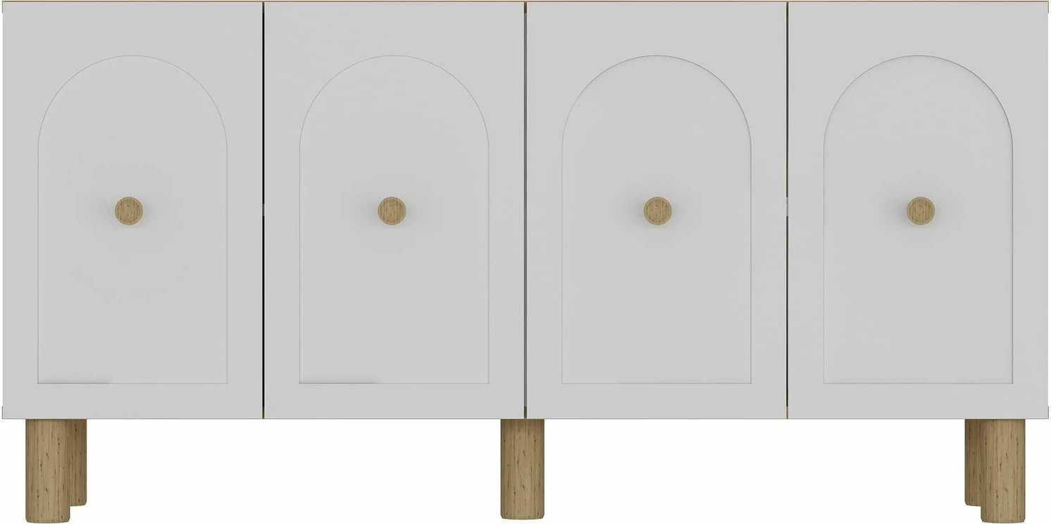 Konsol Skye Decor, Elle, ngjyrë lisi safir dhe e bardhë