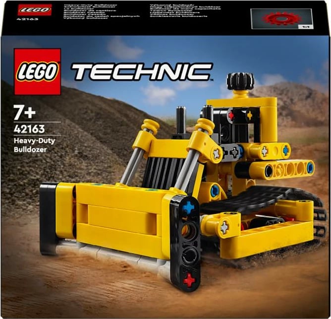 Set ndërtimi, LEGO Technic 42163 Heavy-Duty Bulldozer, për moshat 7+, e verdhë