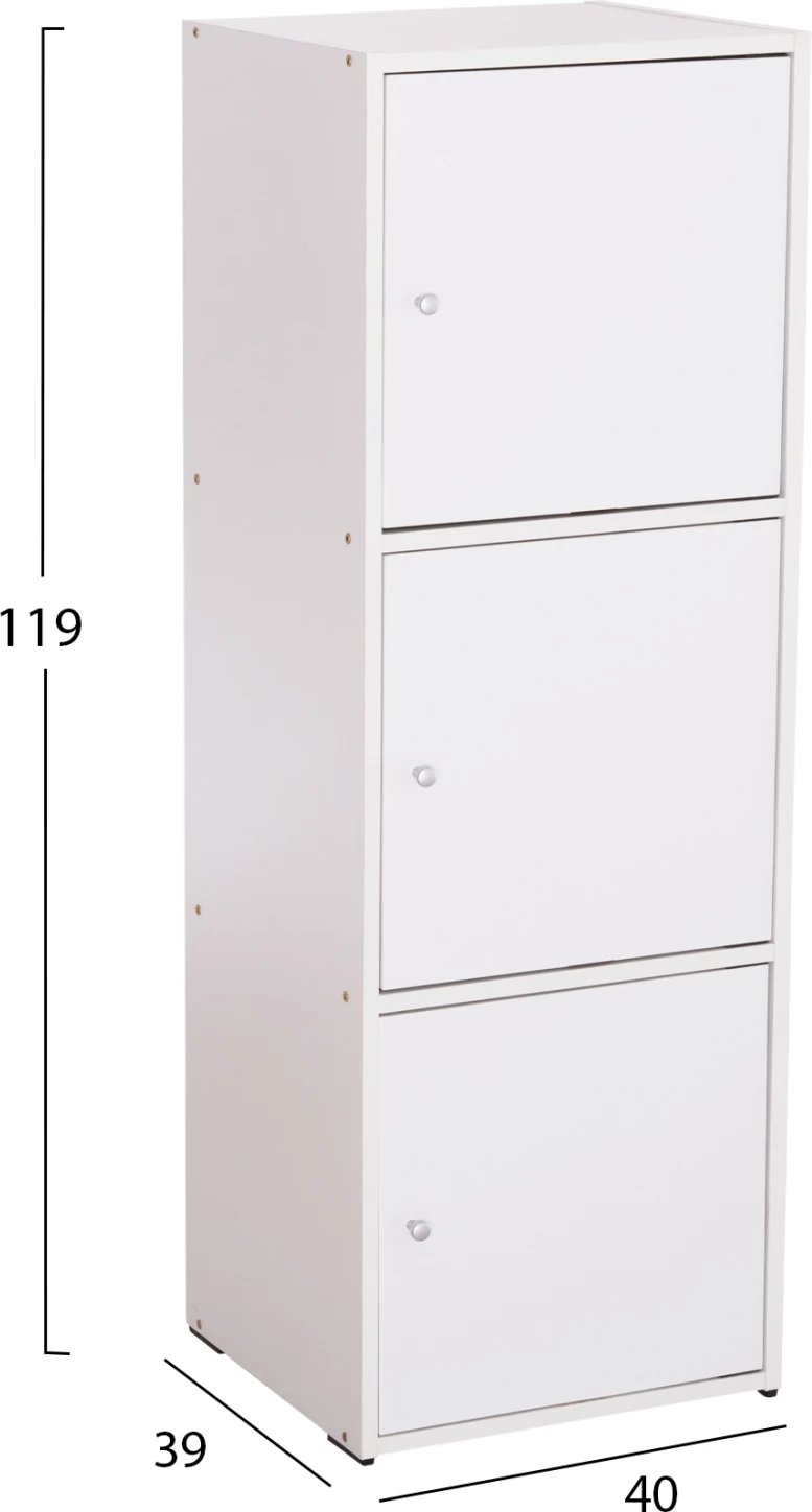 Kabinet me 3 hapësira ruajtëse, Soriano, FH9939.01, melaminë e bardhë, 40x39x119H cm.