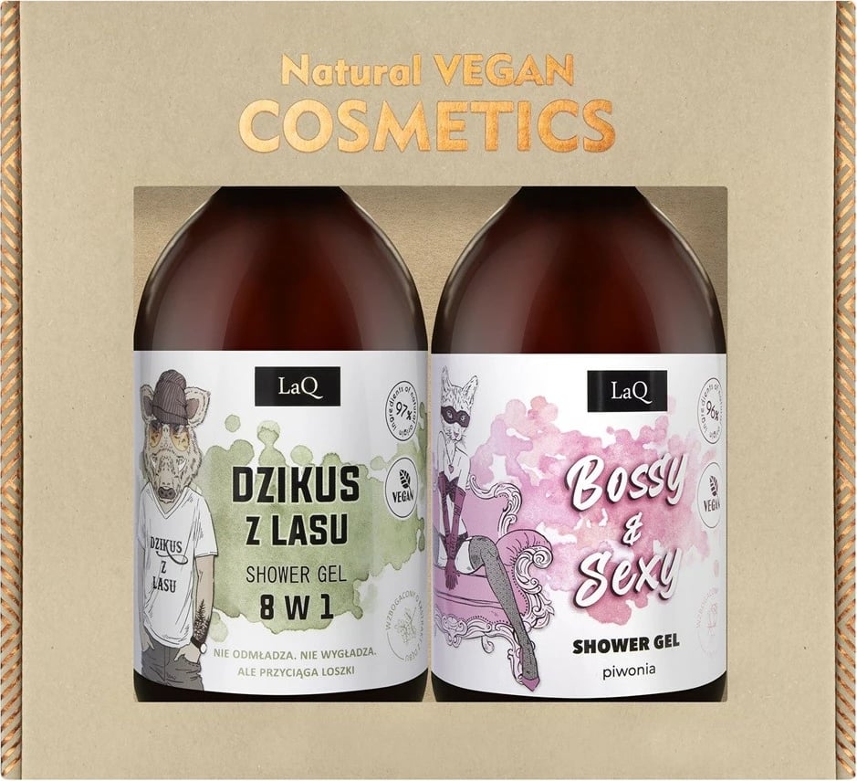 Xhel dushi unisex LaQ Full Steam Bossy & Sexy + Wild from the Forest, 2x500ml Xhel dushi unisex LaQ Full Steam Bossy & Sexy + Wild from the Forest, 2x500ml