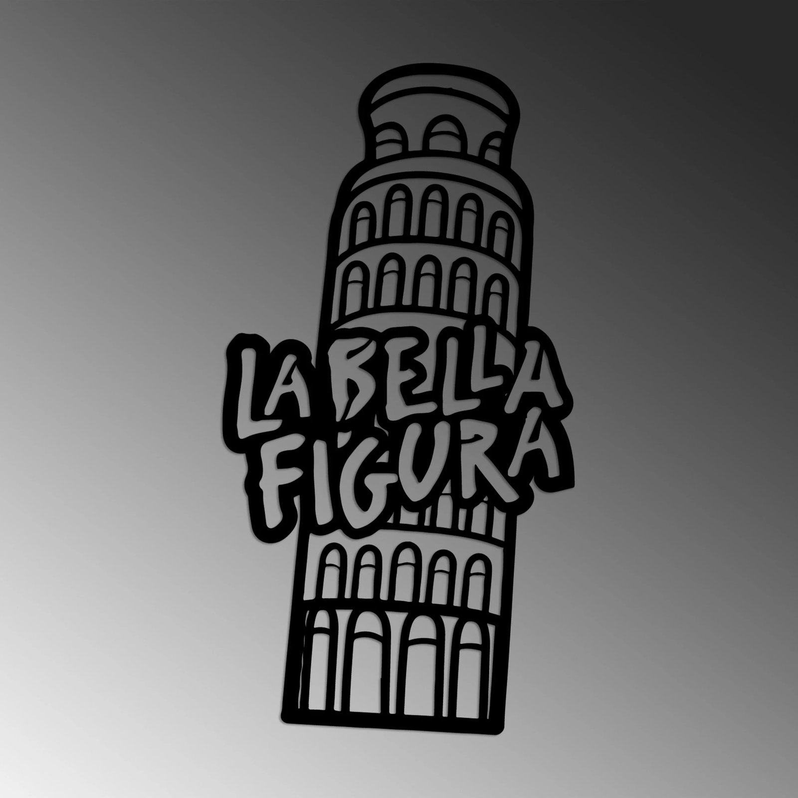 Aksesor dekorativ metalik për mur, Bella Figura 2, ngjyrë e zezë, 32x60cm