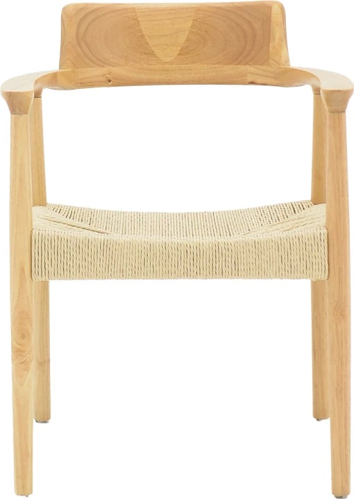 Karrige me krahë prej druri dhe litar, ngjyrë natyrale, 58x54x79cm