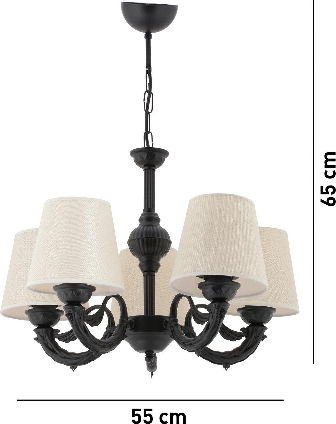 Llambë tavani Fiona, krem dhe e zezë, Opviq