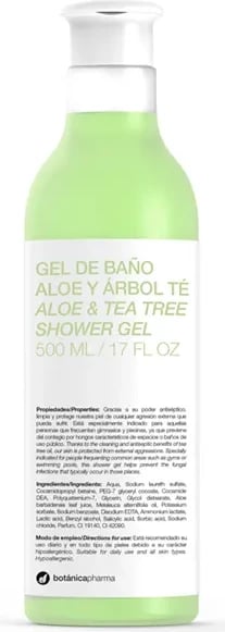Gel dushi unisex Botánicapharma Tea Tree Aloe 500ml