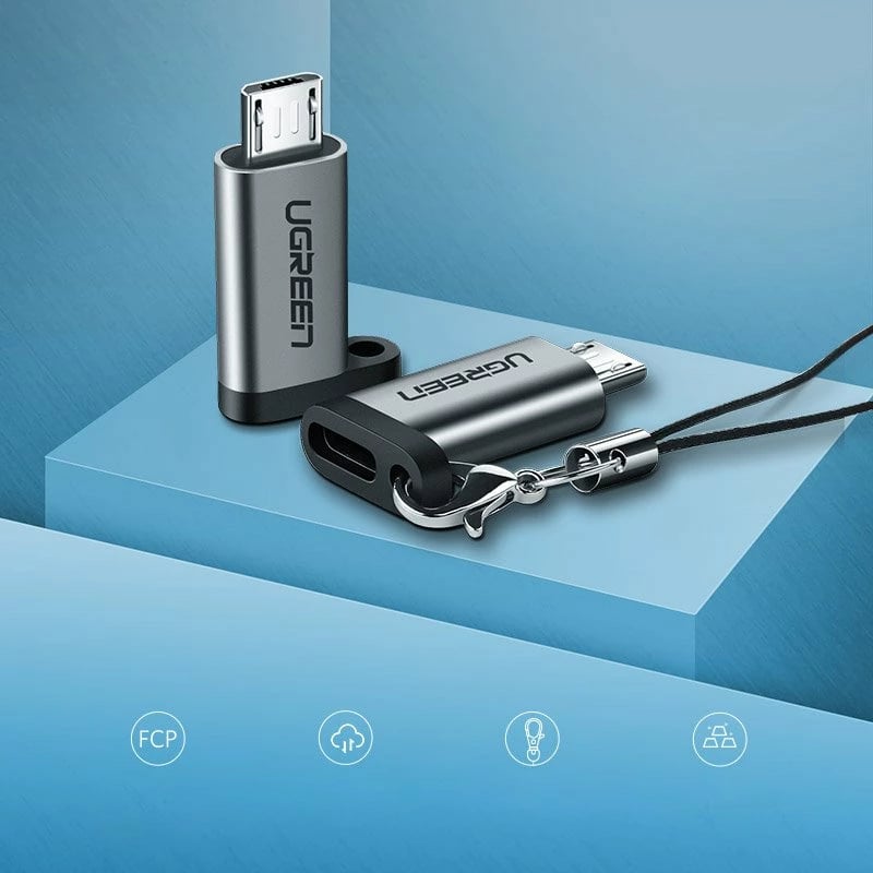 Adapter Ugreen USB Type C në micro USB 50590, Gri