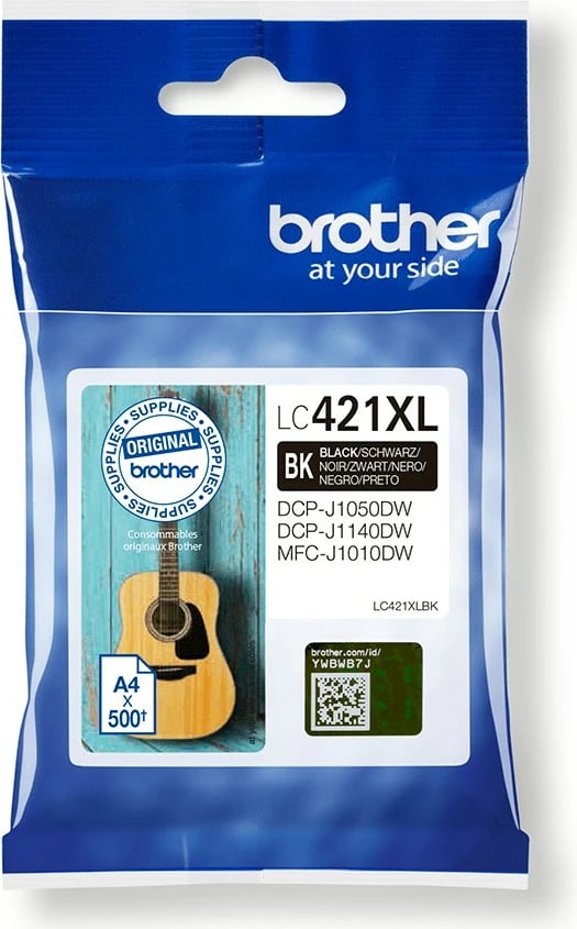 Kasetë Brother LC421XLBK, Ngjyrë e zezë, 1 copë, 500 faqe