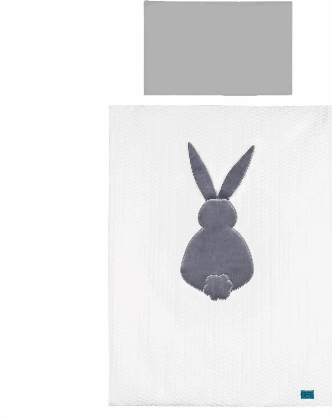 Set shtroje krevat bebe, BELISIMA, Rabbit, 100x135 jorgan + 40x60 jastëk + çarçaf fitted 31x175, material 50% pambuk/50% poliester + 100% pambuk, e bardhë-gri, 3-copësh