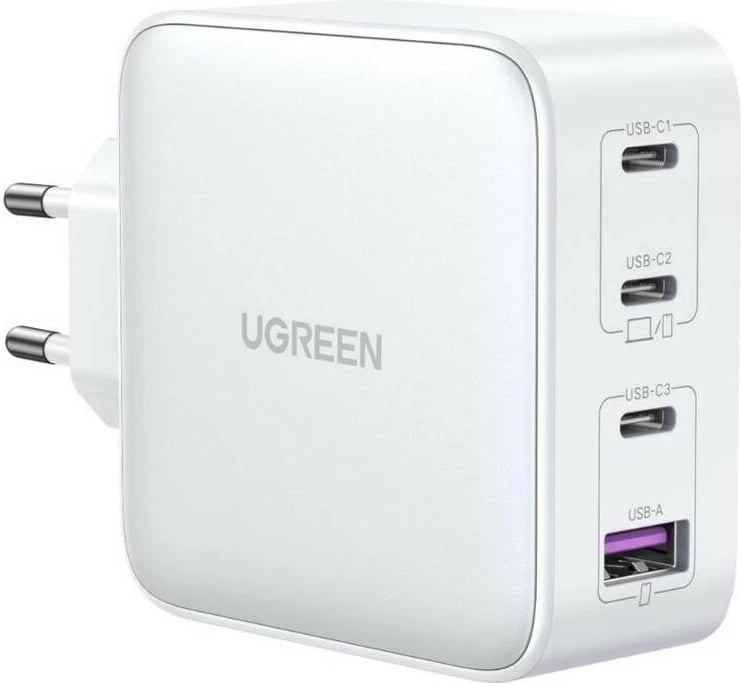 Karikues universal Ugreen Nexode 100W GaN, 4 porta USB-C/USB-A, i bardhë
