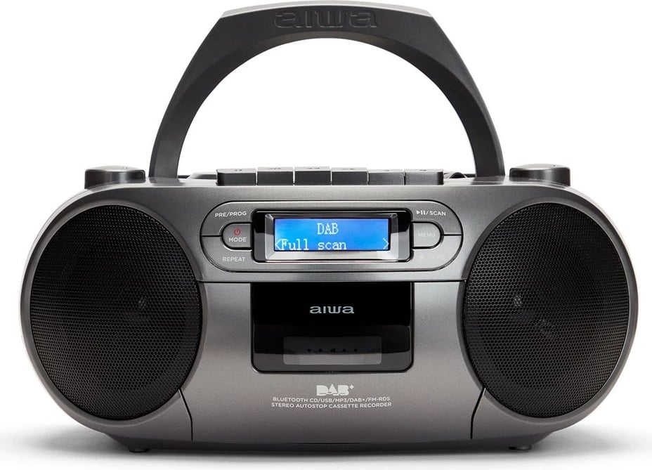 Boombox AIWA BBTC-660DAB/MG, Bluetooth, CD/MP3/USB/Kasetofon, DAB+/FM, E zezë/Gri