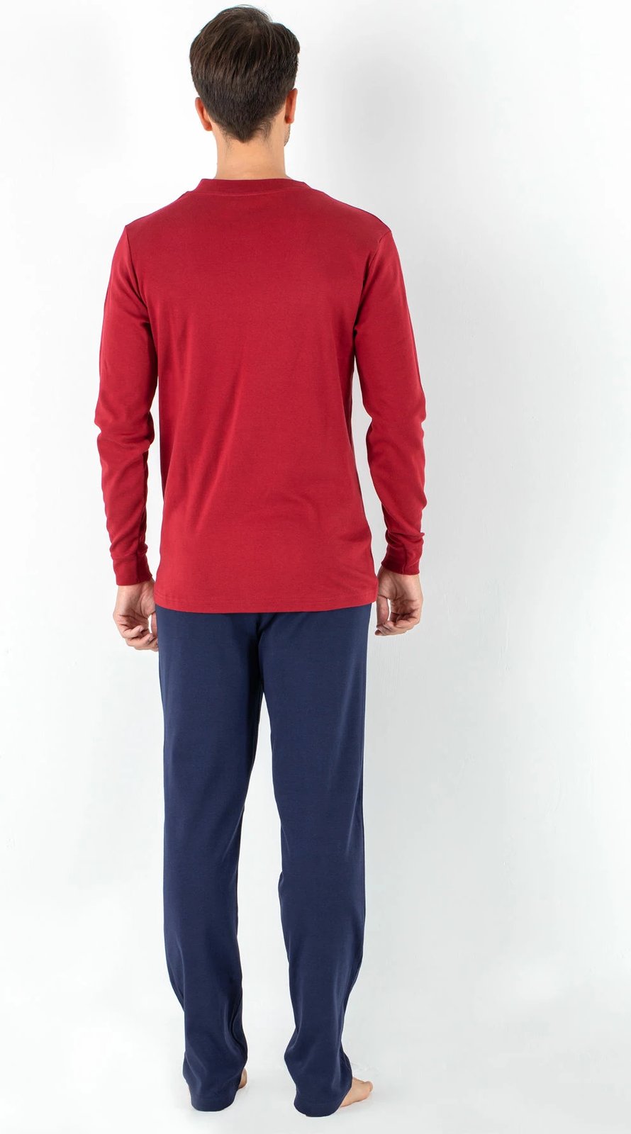 Set pizhamash për burra, ngjyrë e kuqe Claret, Jumeon, 256-020530, XXL