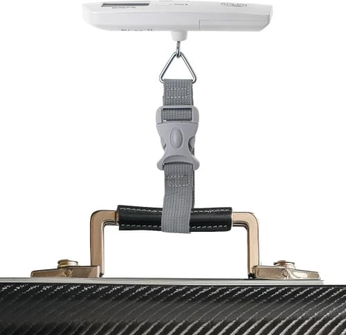 Peshore bagazhi udhëtimi, Adler AD 8191, kapacitet 50 kg, saktësi 10 g, ekran LCD me ndriçim, funksione Tare/Hold dhe sinjal peshë-synim, e bardhë