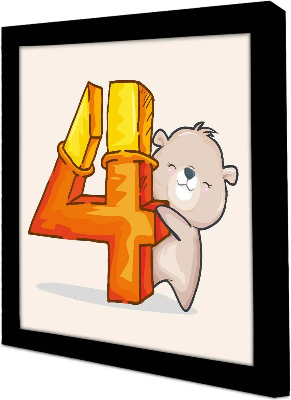 Pikturë dekorative me kornizë MDF, ngjyrë e verdhë/portokalli, Wallity, 33x33cm