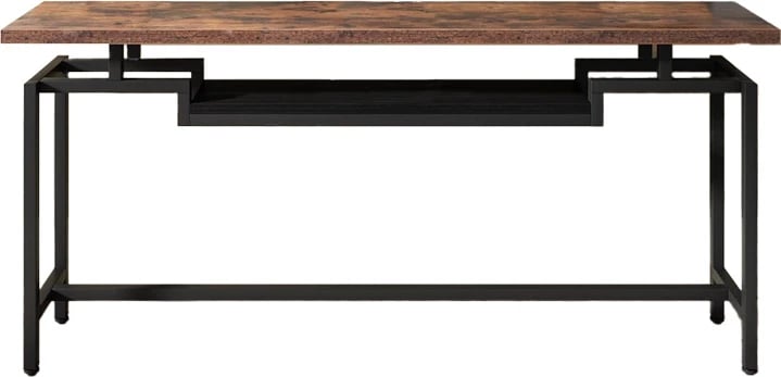 Konsolë Onole, metal i zi, dru arre, 180x35x82cm