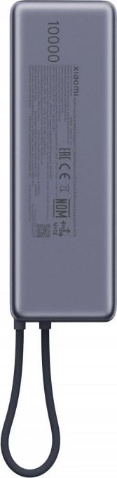 Power bank Xiaomi 165W, 10000mAh, me kabllo të integruar, Gri