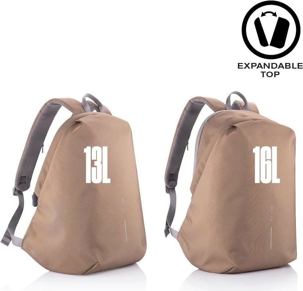 Çantë shpine anti-vjedhje XD DESIGN BOBBY SOFT, 13-16L, kafe