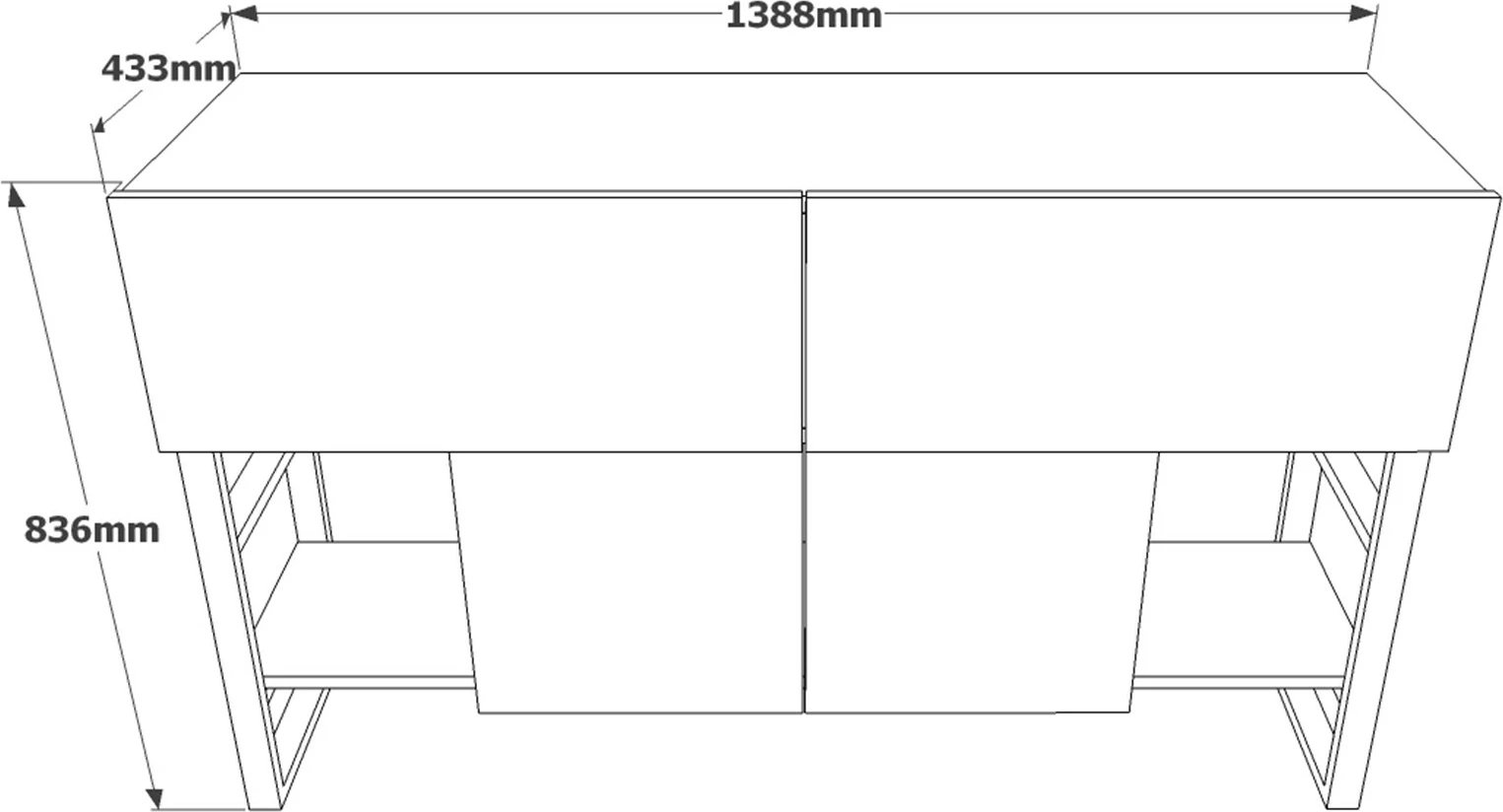Konsol Hanah Home, ngjyrë Atlantic Pine, me pasqyrë, Ml26-A