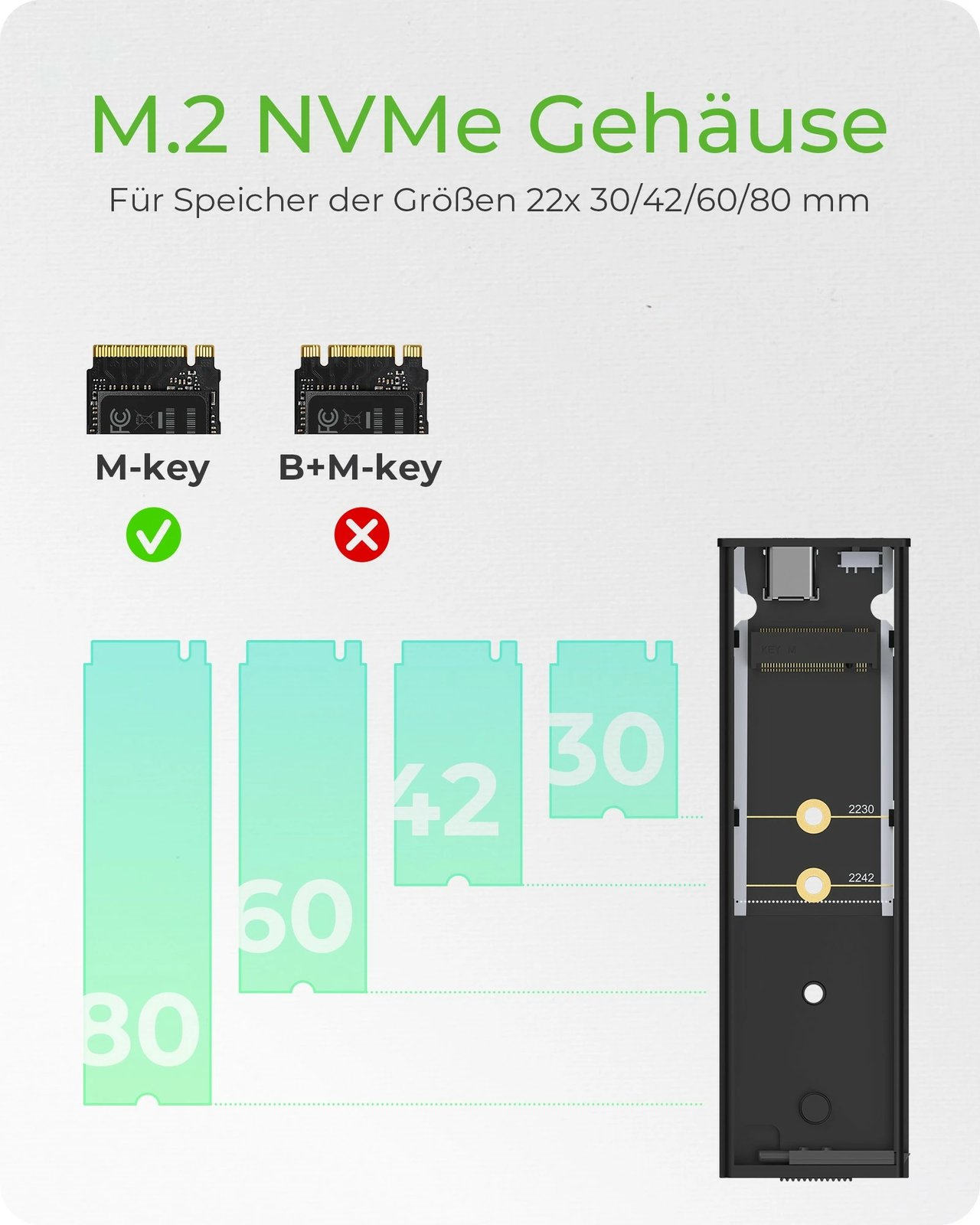 Kasë SSD ICY BOX IB-1807MT-C31, M.2, PCI Express, 10 Gbit/s, USB, e zezë