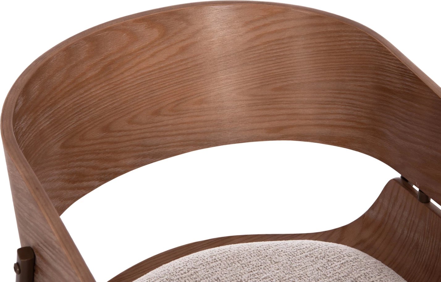 Karrige ngrënieje me mbështetëse krahësh KRILL, dru i bardhë, këmbë metalike ngjyrë bakri, set prej 2 copash, 55.5x55x72cm