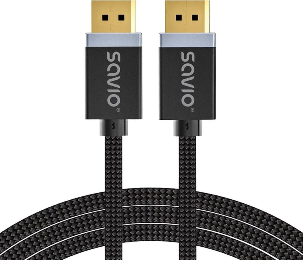 Kabllo DisplayPort Savio CL-176, 1.4, 3 m, E zezë