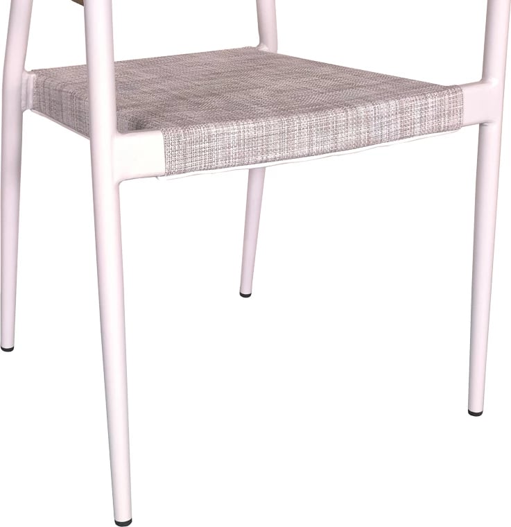 Set tavoline me dy karrige për terasë, Kliton - Elation, alumin, ngjyrë e bardhë-natyrale, 80x80x74cm