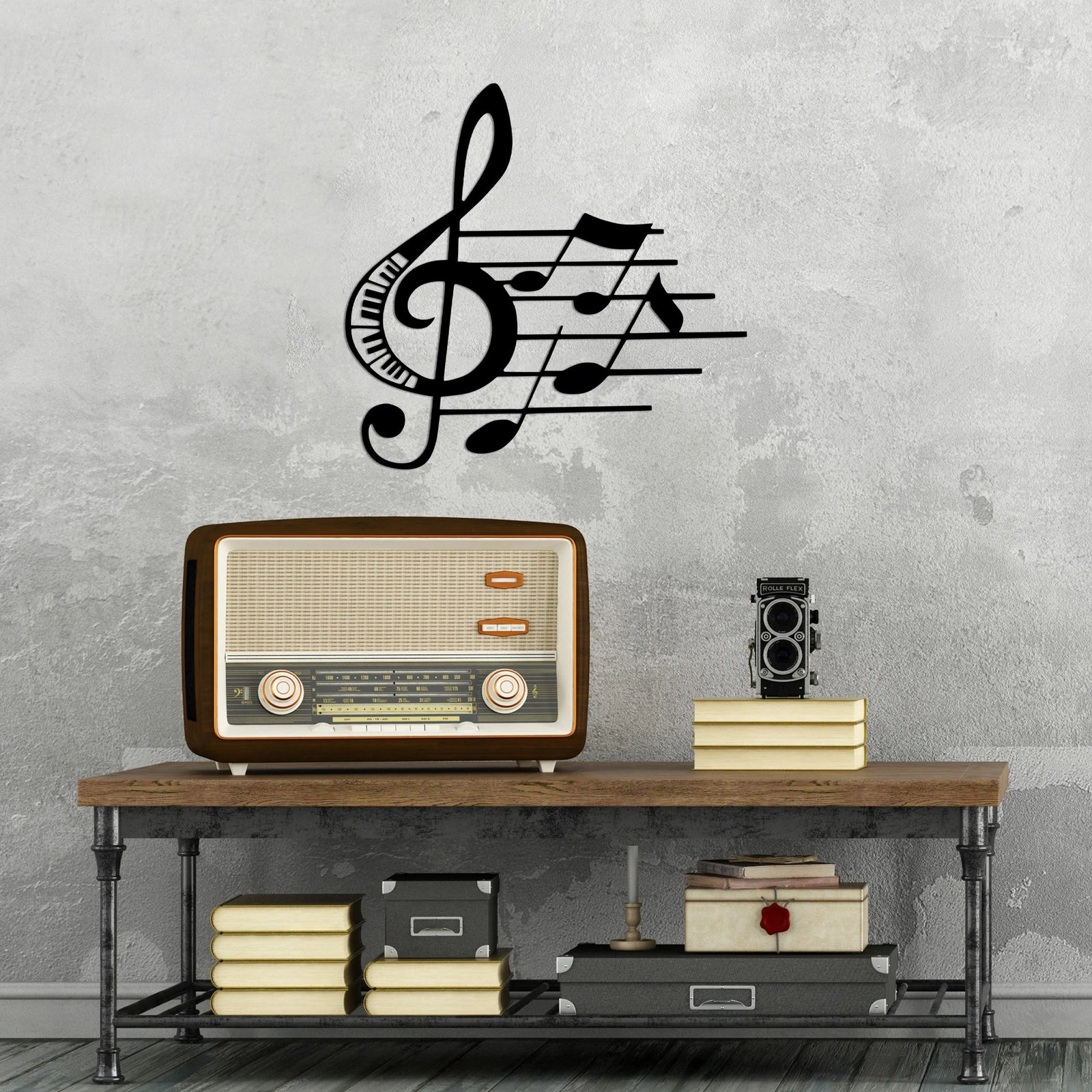 Aksesor dekorativ metalik për mur Wallity, Fast Music - 527