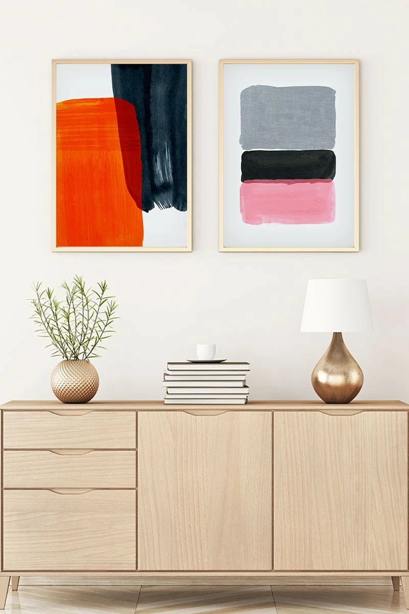 Pikturë dekorative me kornizë MDF (2 copë), Wallity, Huhu8, 20x30cm