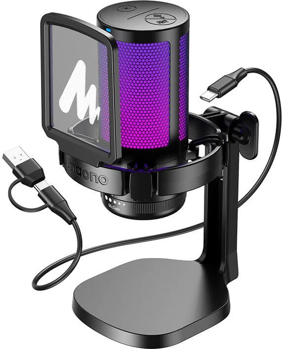Mikrofon gaming Maono DGM20, kondensator, kardioid, me ndriçim RGB, i zi Mikrofon gaming Maono DGM20, kondensator, kardioid, me ndriçim RGB, i zi
