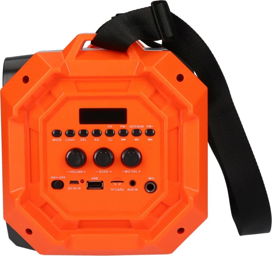Altoparlant portativ PRIME3 APS31 me Bluetooth dhe karaoke, 100W, i zi/portokalli