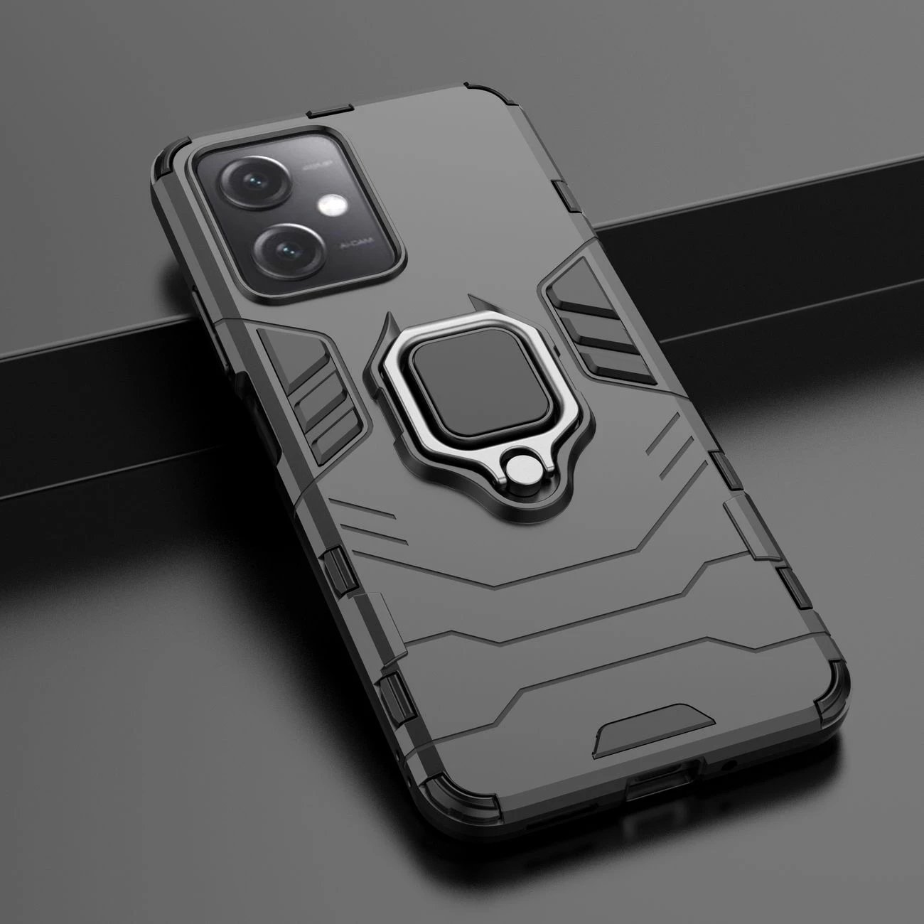 Mbështjellës Hurtel Ring Armor për Xiaomi Redmi Note 12 5G / Poco X5 5G, i zi