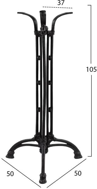 Bazë për bar prej gize, ngjyrë e zezë, FH446, 3 këmbë, 50x50x105 cm