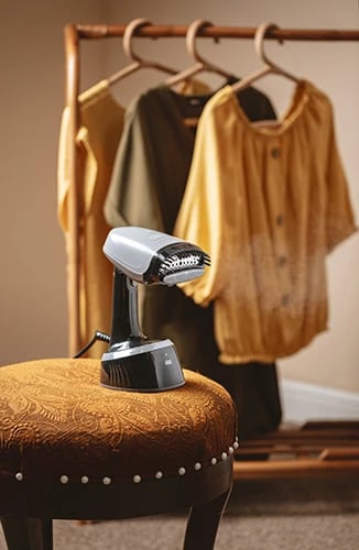 Hekur me avull rrobash, Camry, CR 5033, 1200W (max 1800W), 15 g/min, depozitë 350 ml, dore palosëse, gri/zezë