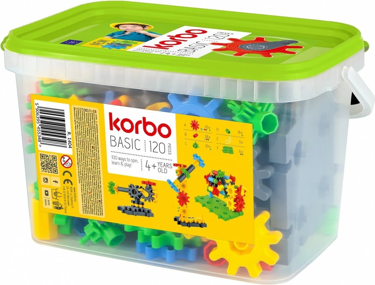 Lodra ndërtimi Korbo Basic 120, 120 pjesë, shumëngjyrëshe