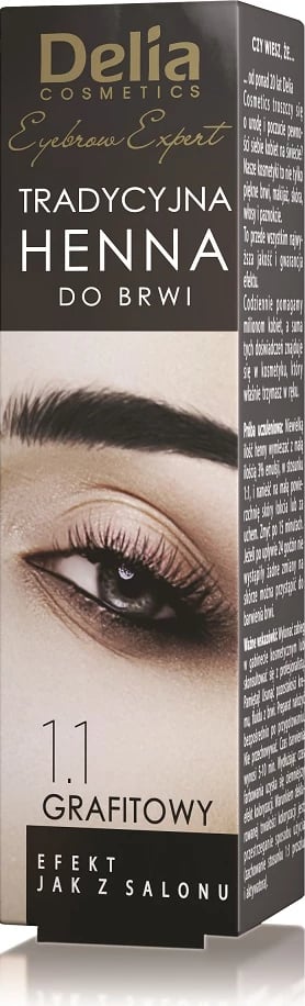 Henë për vetulla Delia Eyebrow Expert Traditional Henna 1.1 Grafit 2g