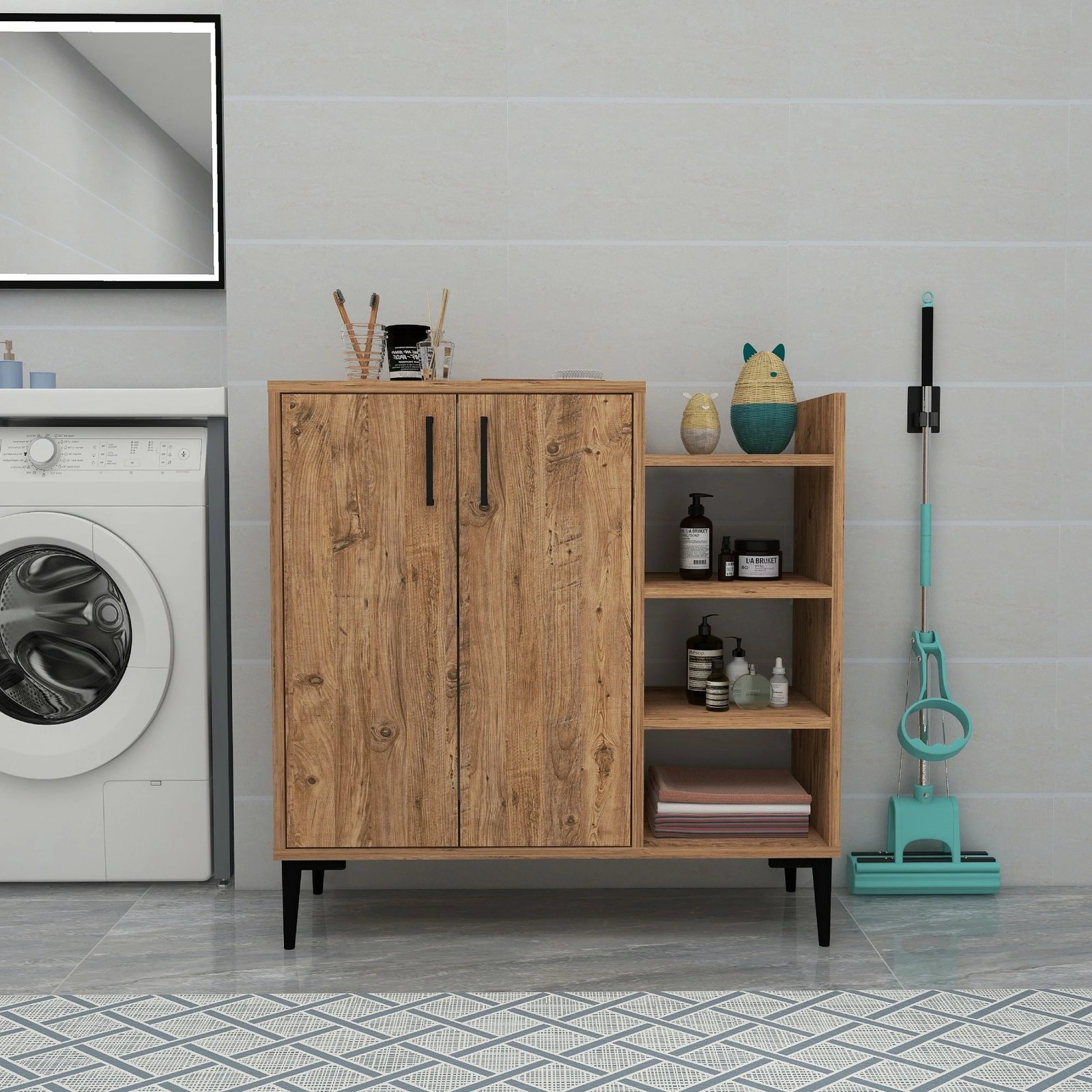 Dollap shumëpërdorimësh, ngjyrë Atlantic Pine, Hanah Home Leskar