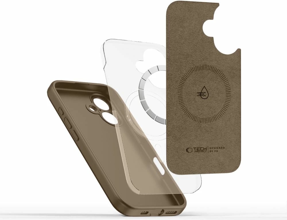 Mbështjellës Tech-Protect Liquid Silicone MagSafe për iPhone 16, Kafe