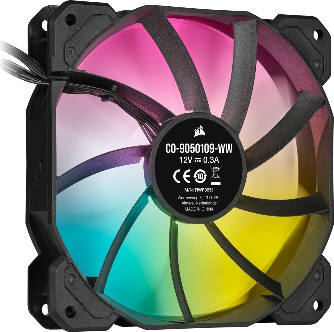 Ventilator Corsair SP120 RGB ELITE, 12 cm, 550 RPM, 1500 RPM, i zi Ventilator Corsair SP120 RGB ELITE, 12 cm, 550 RPM, 1500 RPM, i zi