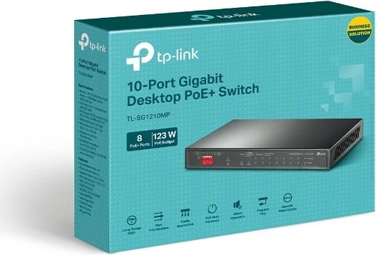 Switch TP-LINK TL-SG1210MP desktop, 10 porta gigabit, 8 PoE+, i zi