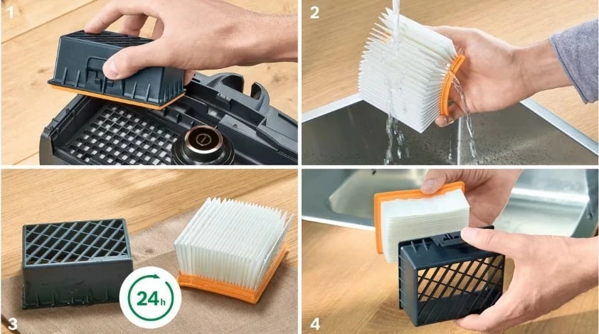 Fshesë me korrent me qese, Bosch BGB41RD3H, 600 W, 4 L, HEPA, rreze 11 m, e kuqe/zezë