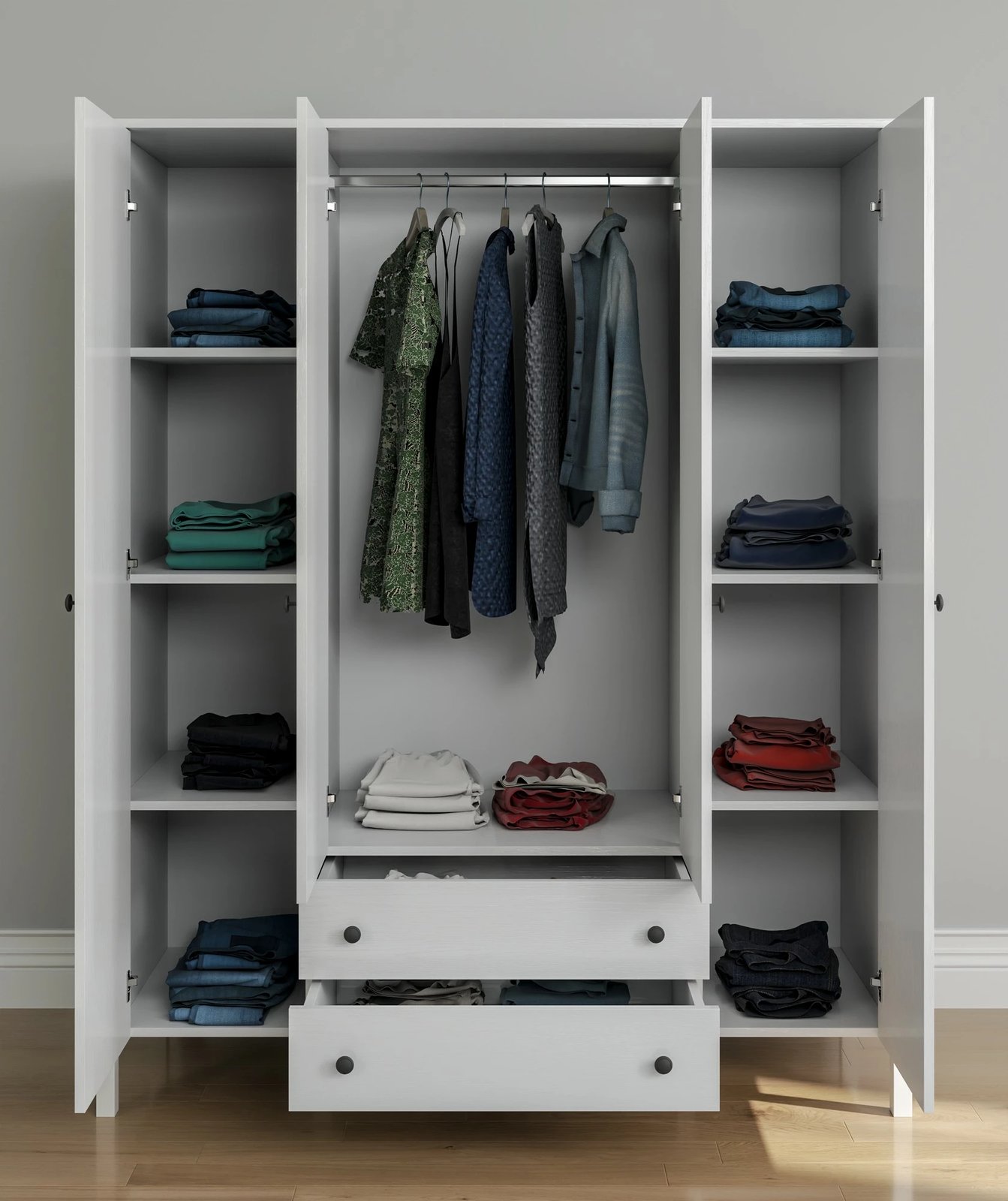 Dollap Hanah Home, FRN-20013, ngjyrë druri dhe e bardhë