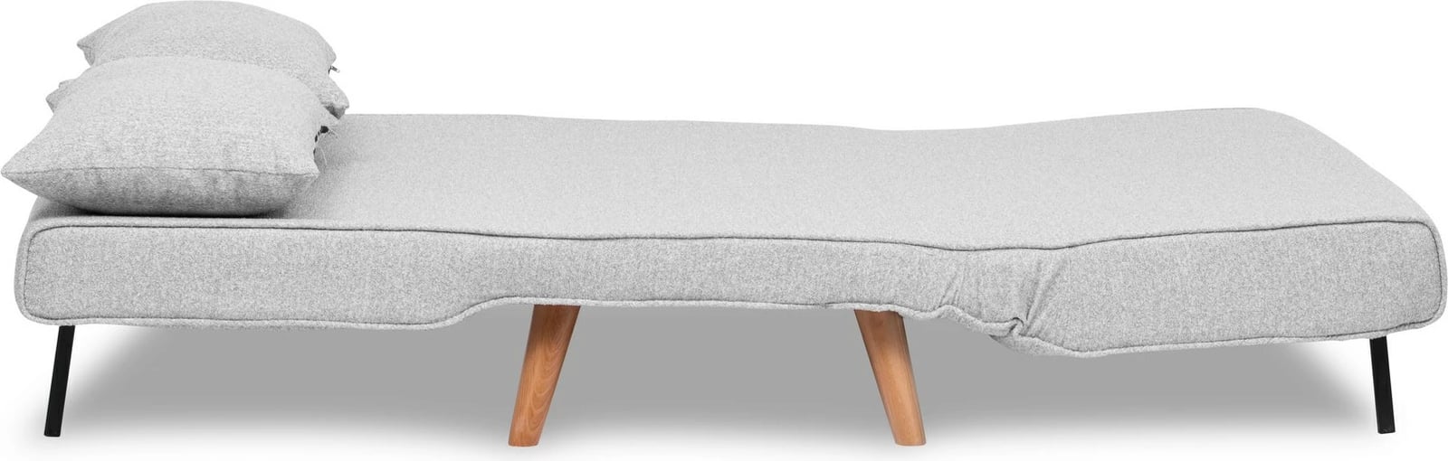 Divan-krevat dy ulëse, stof teddy, ngjyrë gri, Folde 2-Seater