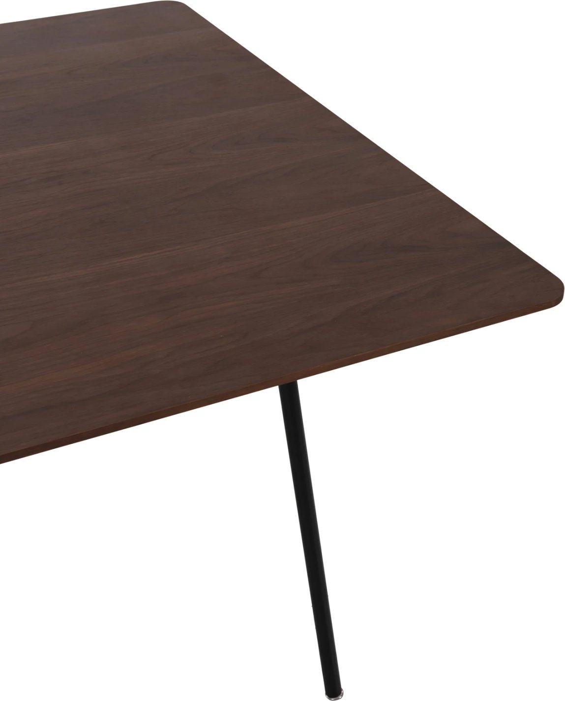 Tavolinë katrore për ngrënie TRENK, MDF me furnir lisi në ngjyrë arre, këmbë metalike të zeza, 120x120x75H cm