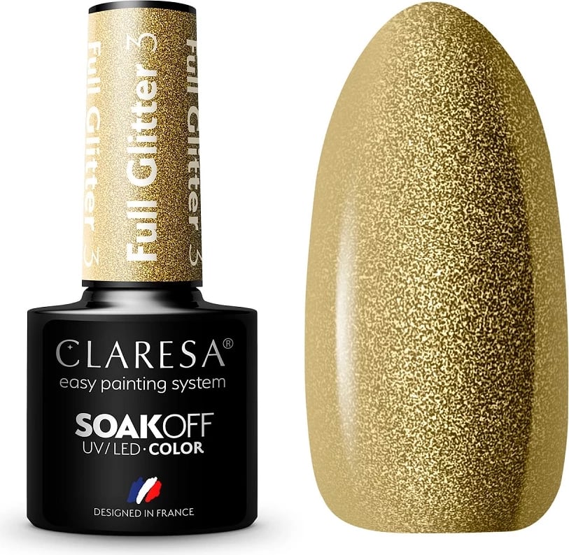 Llak për thonj Claresa Full Glitter Hybrid për femra, 5g