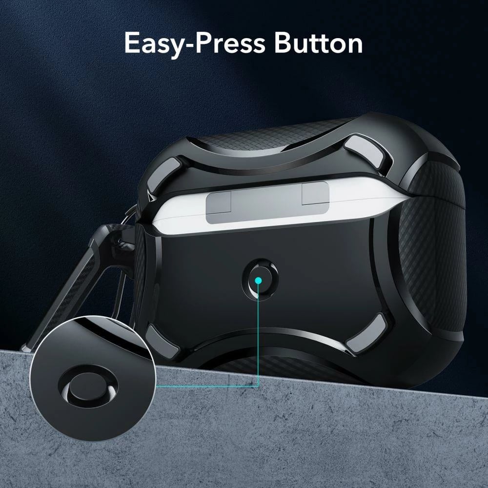 Mbështjellës ESR Cyber Armor Halolock me MagSafe për Apple AirPods Pro 1/2, e zezë