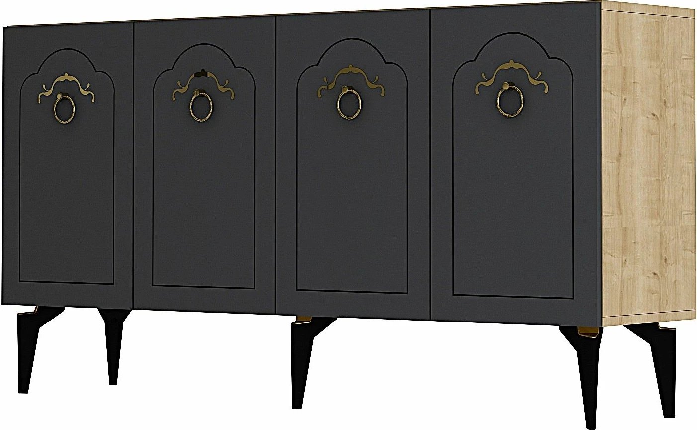 Konsol Skye Decor, ngjyrë lisi safir, antracit